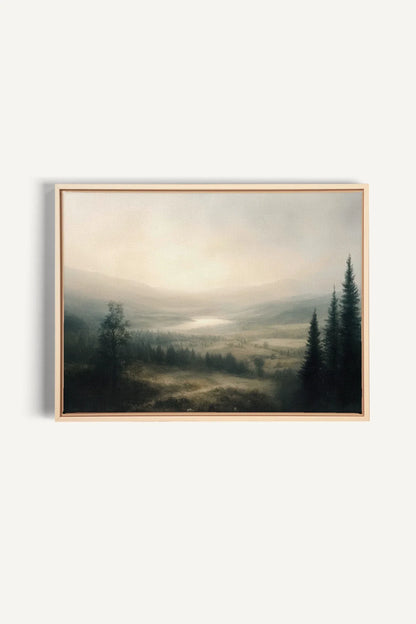 OLEKA CANVAS - GLOW OF SILENCE, Oeuvre sur toile étirée, encadré Naturel Clair