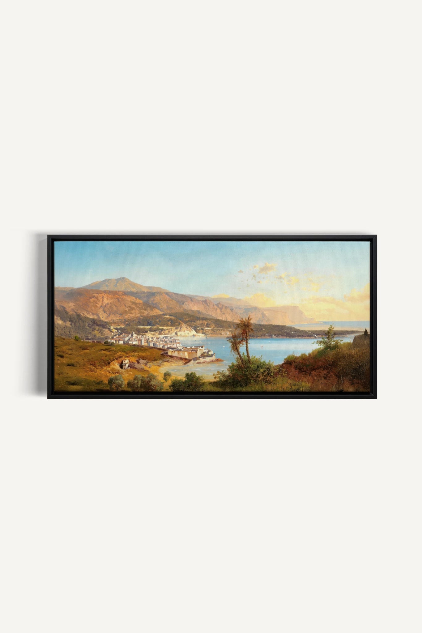 GOLDEN BAY, Work on stretched canvas, framed Black