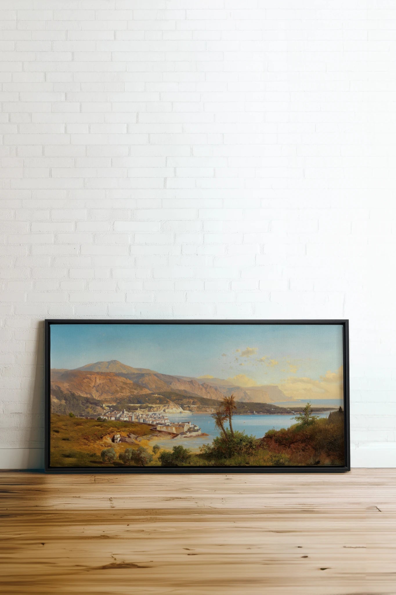 GOLDEN BAY, Work on stretched canvas, framed Black