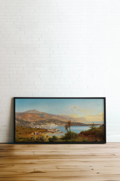 GOLDEN BAY, Work on stretched canvas, framed Black