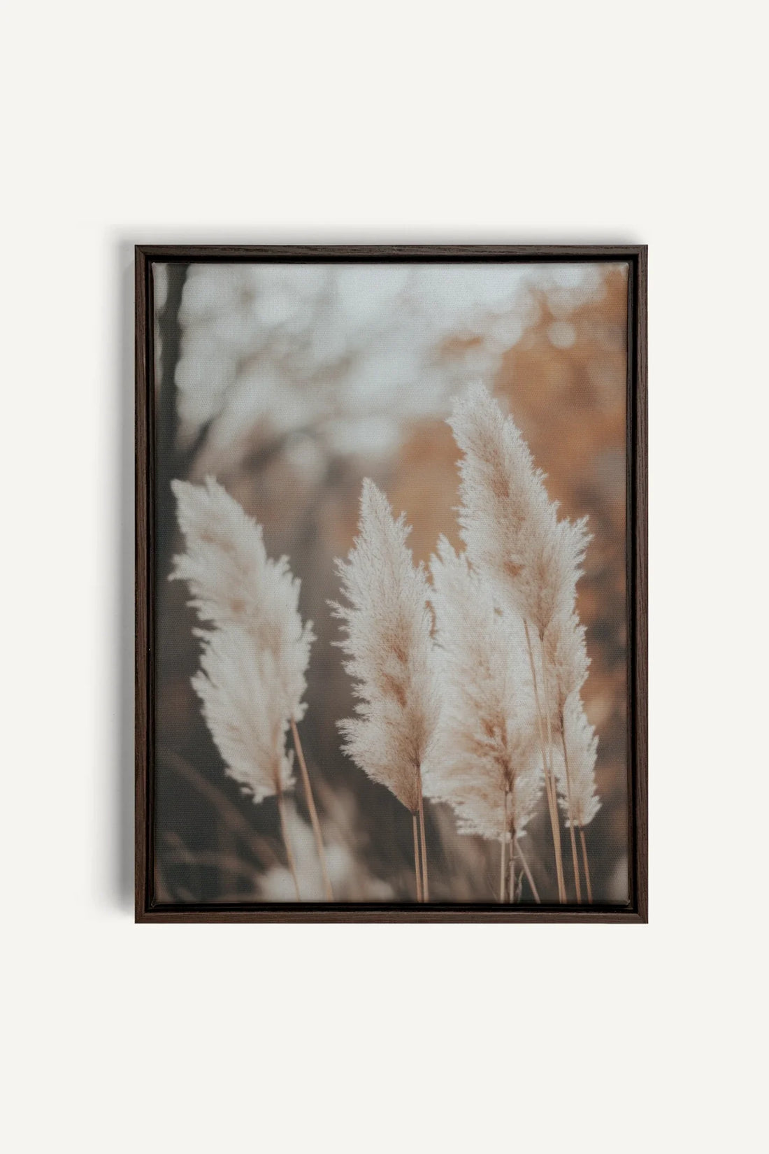 OLEKA CANVAS - GOLDEN FEATHER, Oeuvre sur toile étirée, encadré Brun Noyer