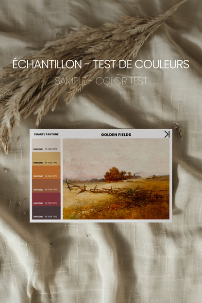 GOLDEN FIELDS, Oeuvre sur toile étirée, encadré Vintage Bronze