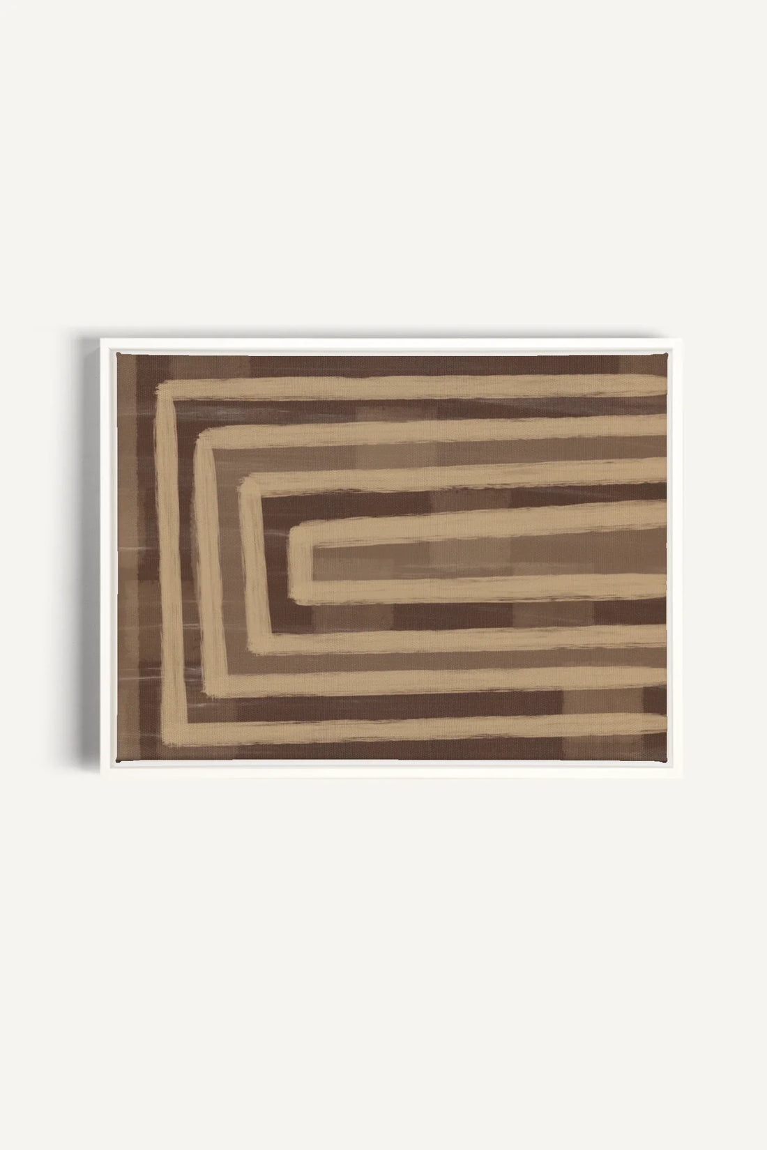 OLEKA CANVAS - GOLDEN MAZE, Oeuvre sur toile étirée, encadré Blanc