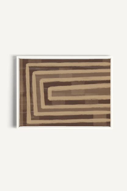 OLEKA CANVAS - GOLDEN MAZE, Oeuvre sur toile étirée, encadré Blanc