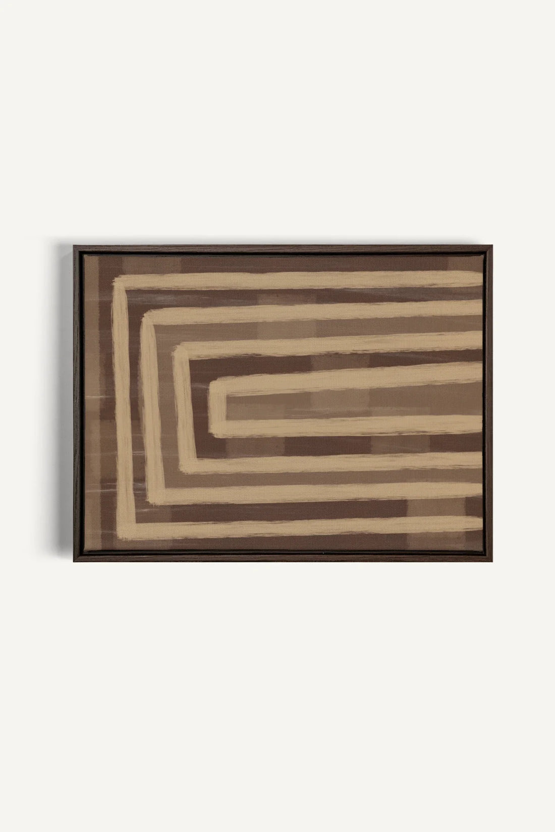 OLEKA CANVAS - GOLDEN MAZE, Oeuvre sur toile étirée, encadré Brun Noyer