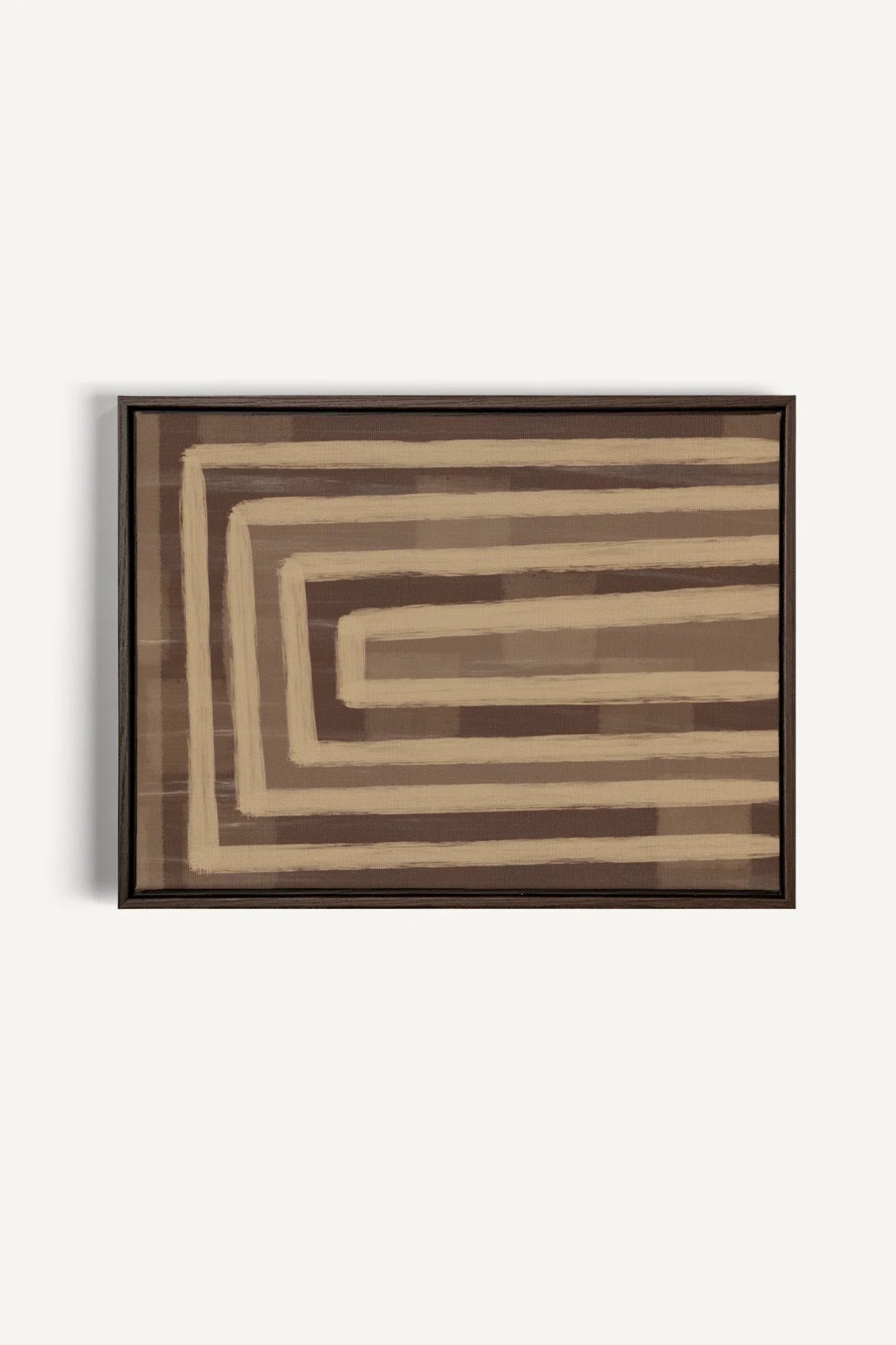 OLEKA CANVAS - GOLDEN MAZE, Oeuvre sur toile étirée, encadré Brun Noyer