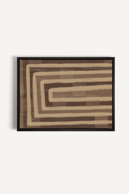 OLEKA CANVAS - GOLDEN MAZE, Oeuvre sur toile étirée, encadré Noir