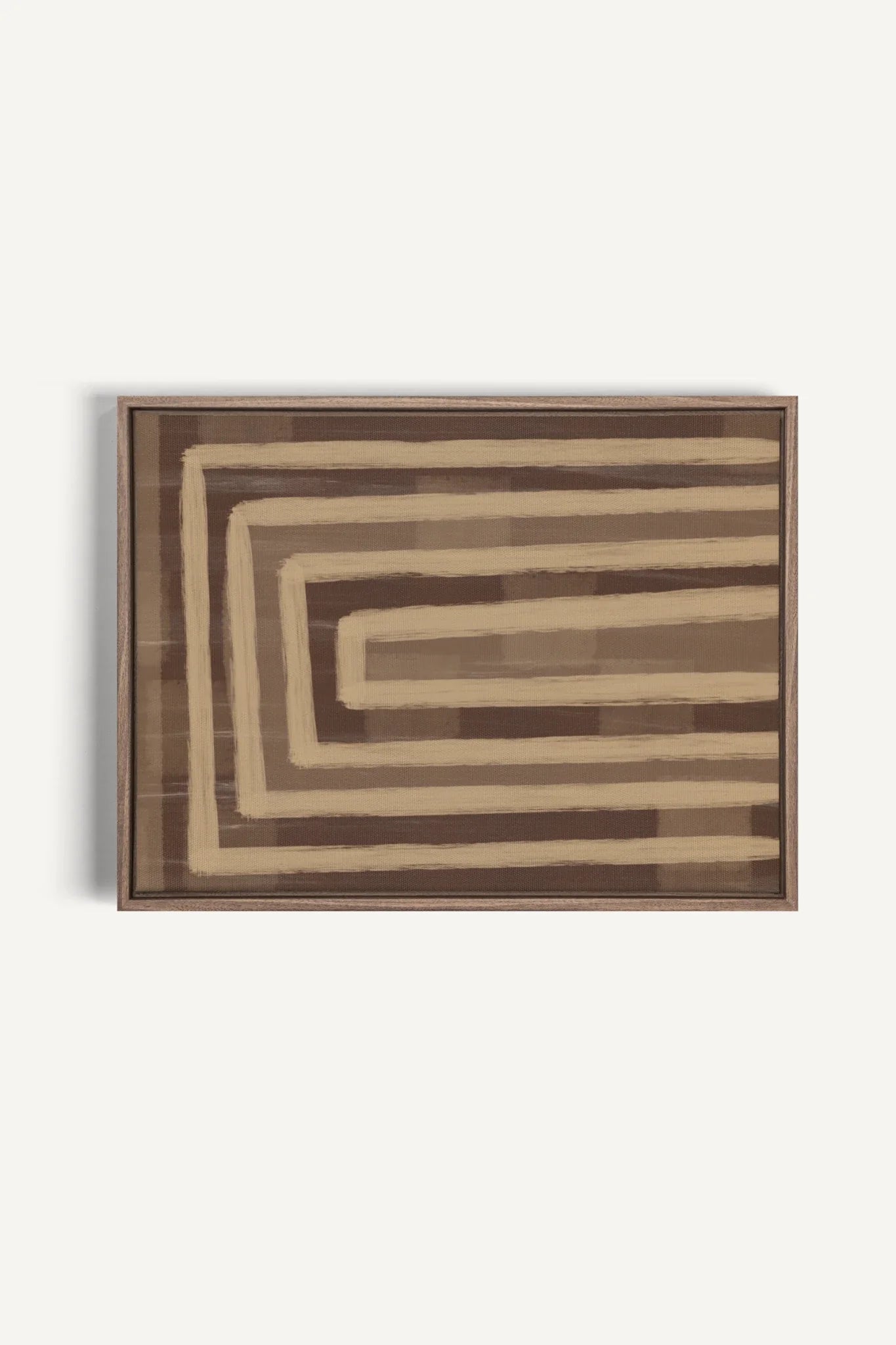 OLEKA CANVAS - GOLDEN MAZE, Oeuvre sur toile étirée, encadré Brun Chêne