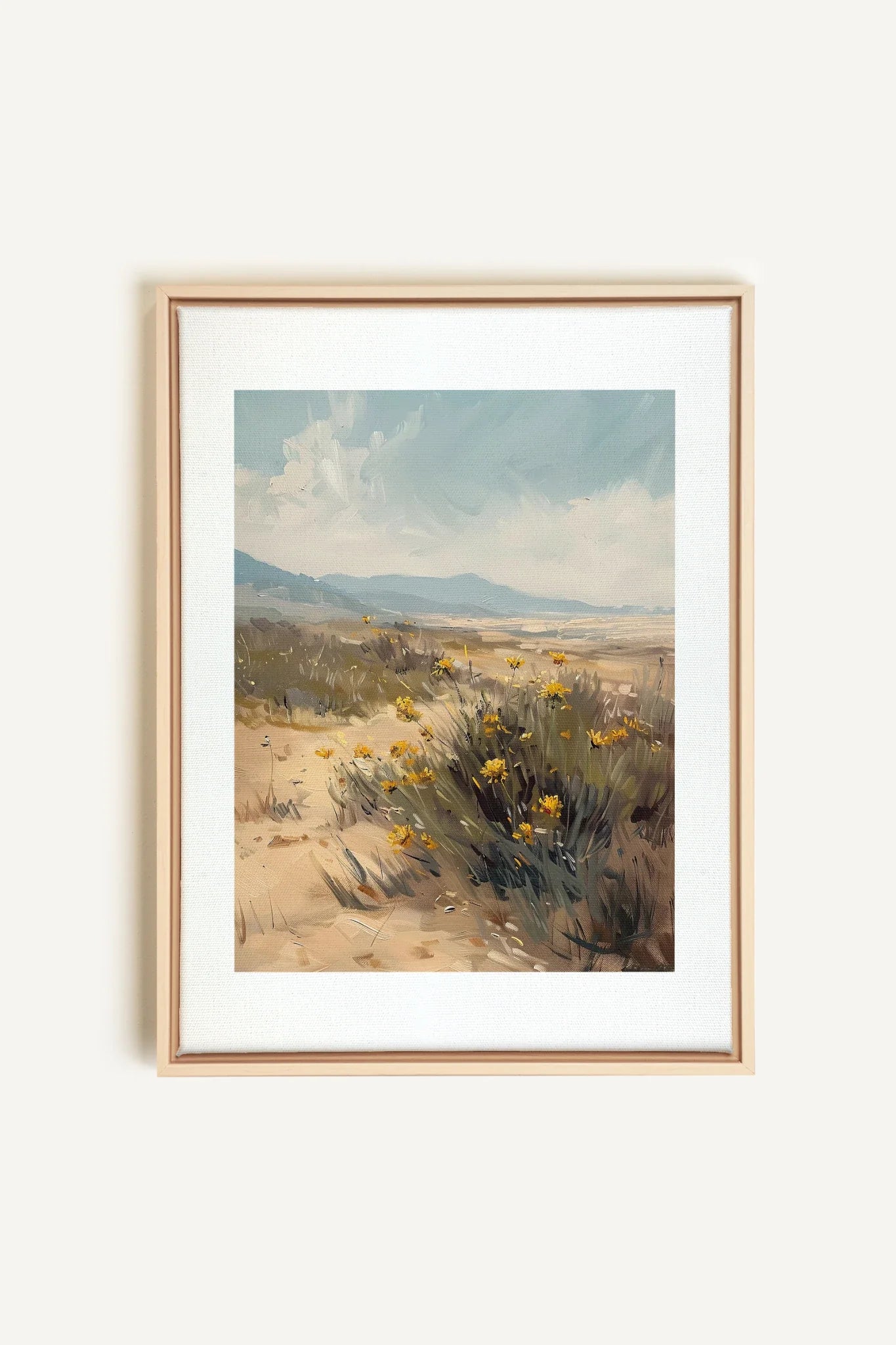 OLEKA CANVAS - GOLDEN PATHWAY, Oeuvre sur toile étirée, encadré Naturel Clair