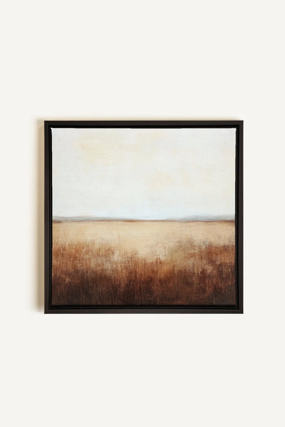 OLEKA CANVAS - GOLDEN PLAINS, Oeuvre sur toile étirée, encadré Noir
