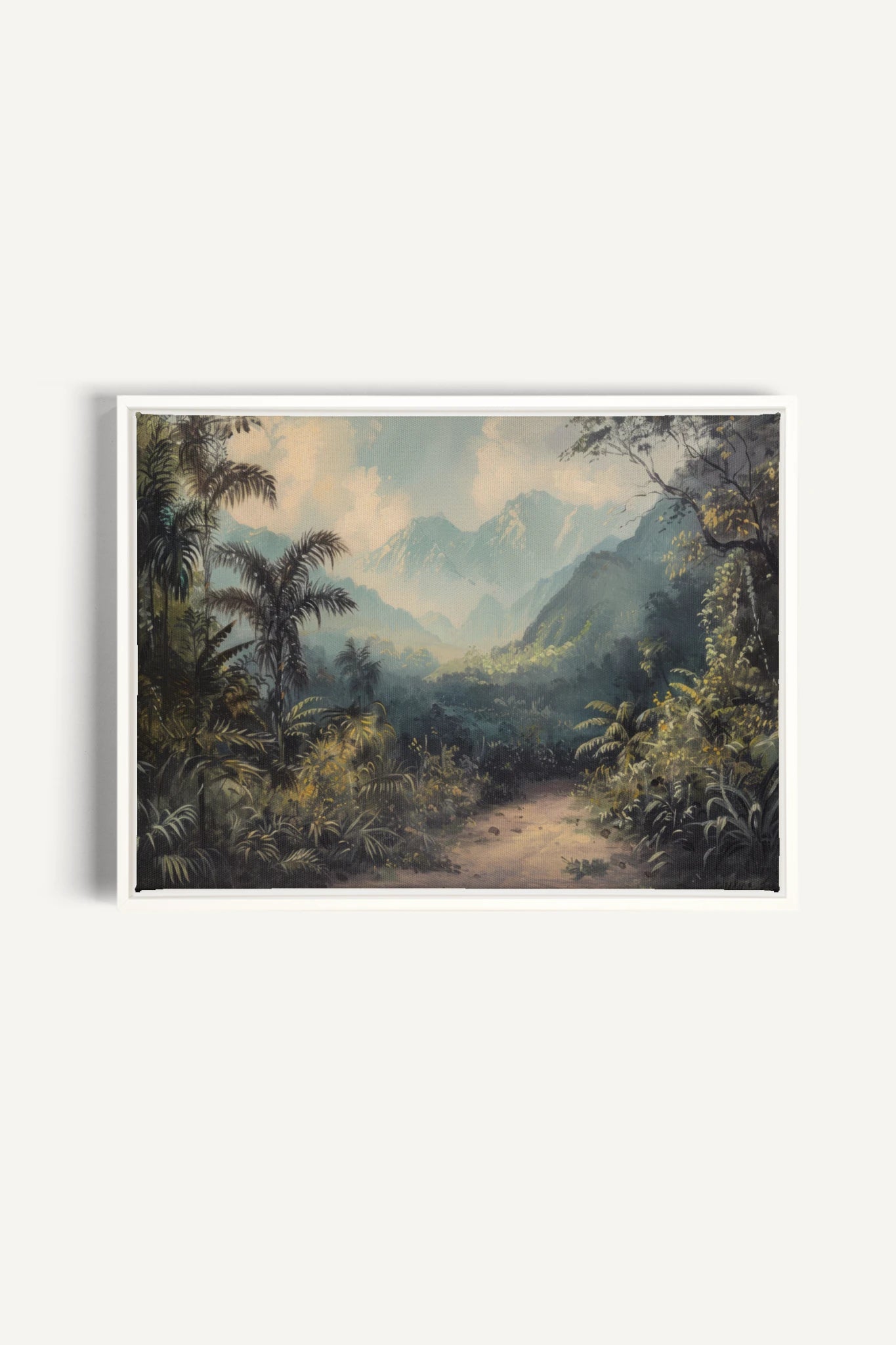 GOLDEN REALM, Oeuvre sur toile étirée, encadré Blanc