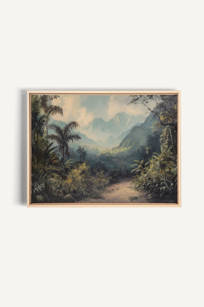 GOLDEN REALM, Oeuvre sur toile étirée, encadré Naturel Clair