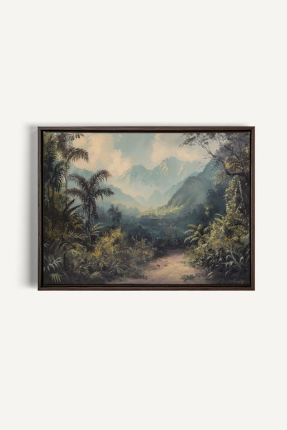 GOLDEN REALM, Artwork on stretched canvas, framed in Walnut Brown