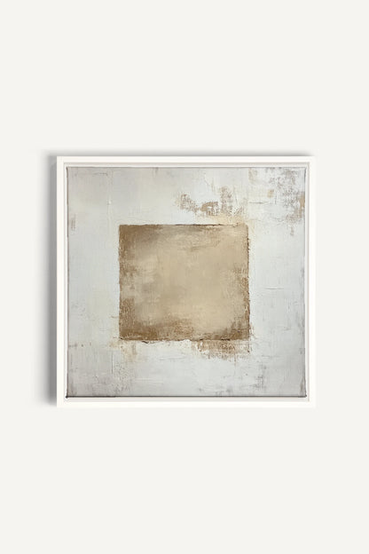 GOLDEN TEXTURE, Artwork on stretched canvas, framed in white