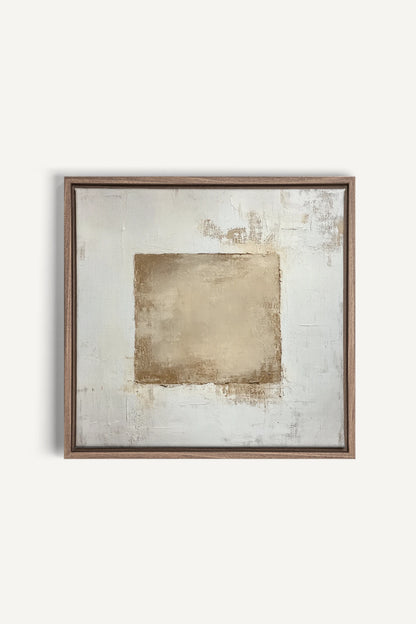 GOLDEN TEXTURE, Artwork on stretched canvas, framed in Brown Oak