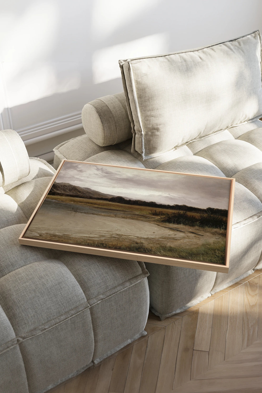 SALT AND SKY, Artwork on stretched canvas, framed Natural Light