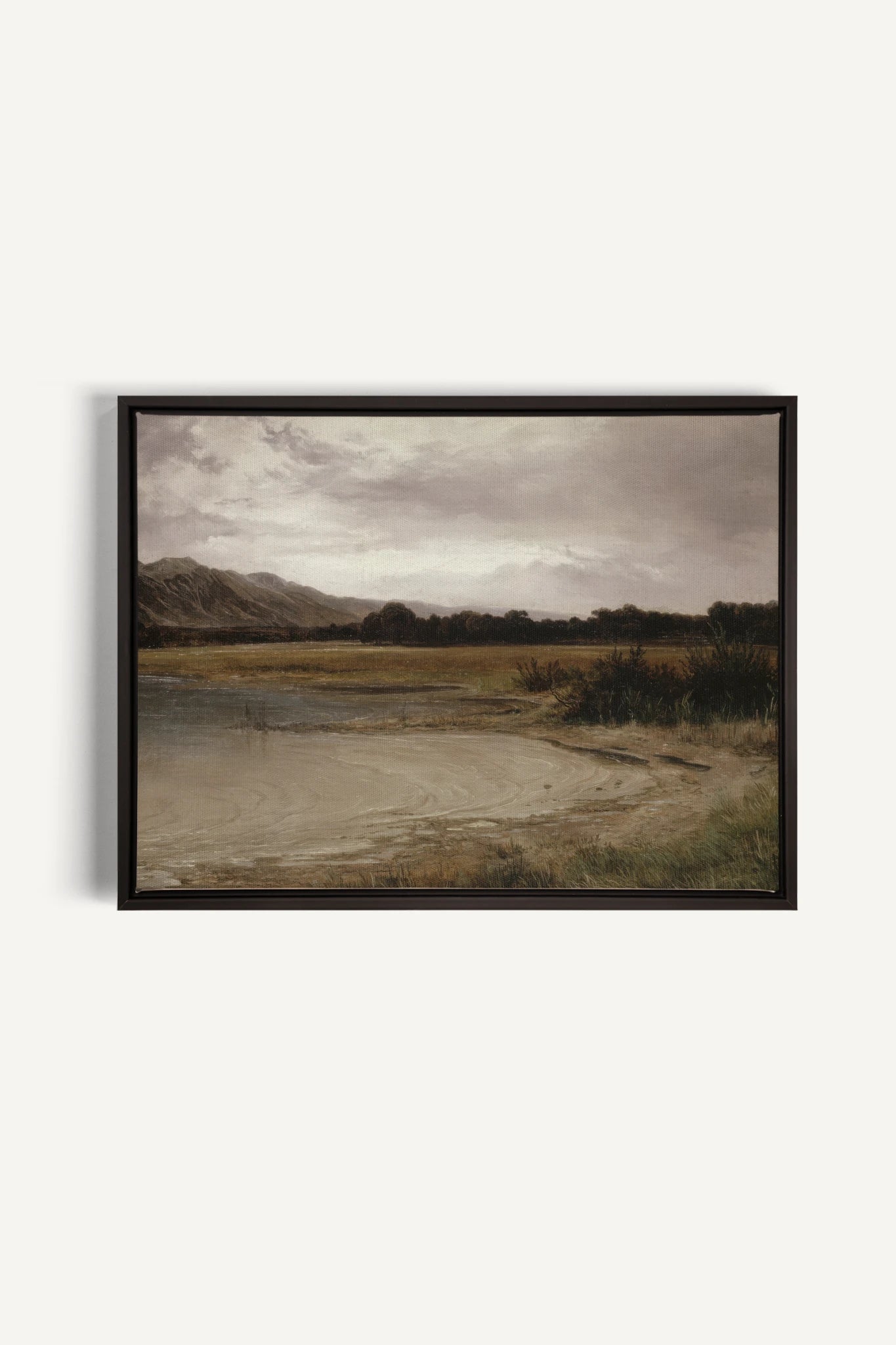 GREY MEADOW, Work on stretched canvas, framed Black