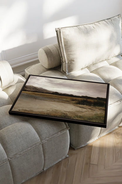 GREY MEADOW, Work on stretched canvas, framed Black