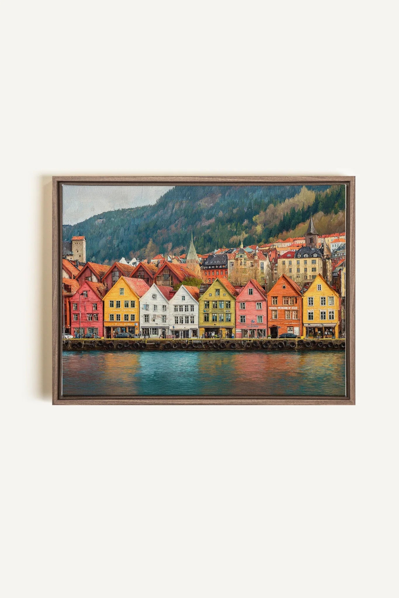 OLEKA CANVAS - HARBOR COLORS, Oeuvre sur toile étirée, encadré Brun Chêne