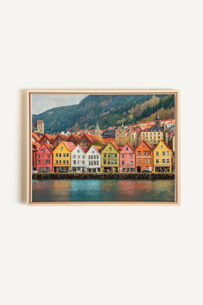 OLEKA CANVAS - HARBOR COLORS, Oeuvre sur toile étirée, encadré Naturel Clair