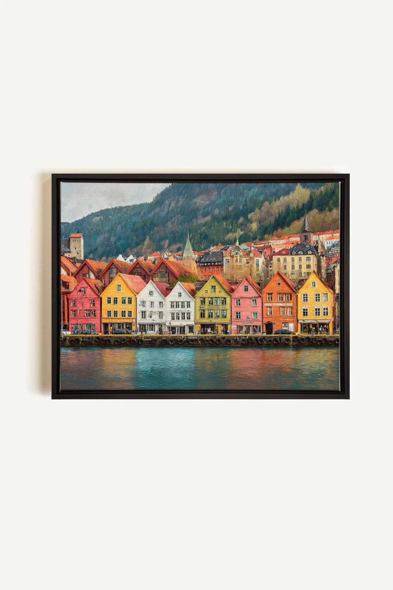 OLEKA CANVAS - HARBOR COLORS, Oeuvre sur toile étirée, encadré Noir