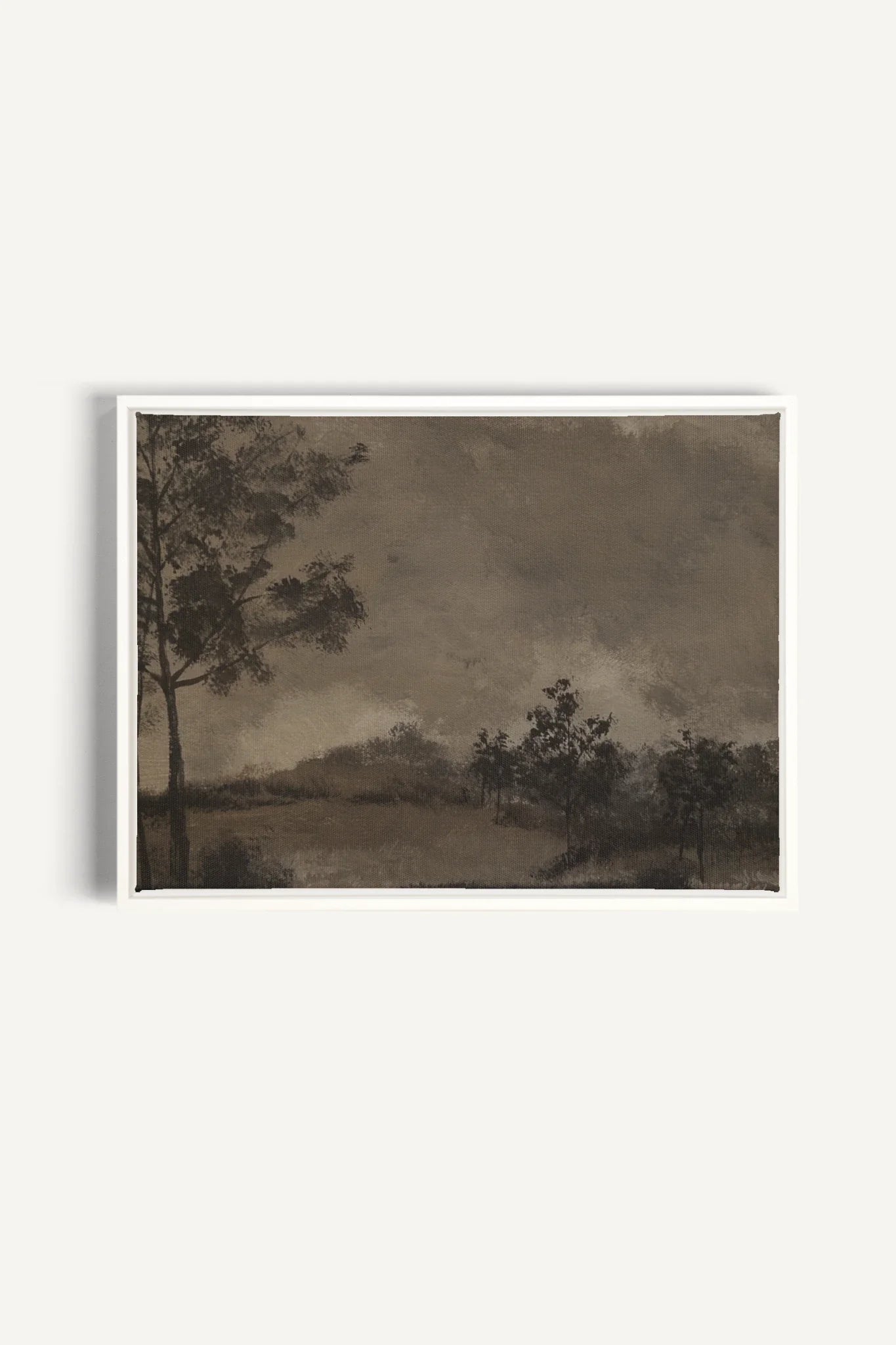 OLEKA CANVAS - HAZY WOODS, Oeuvre sur toile étirée, encadré Blanc