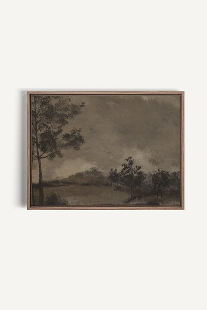 OLEKA CANVAS - HAZY WOODS, Oeuvre sur toile étirée, encadré Brun Chêne