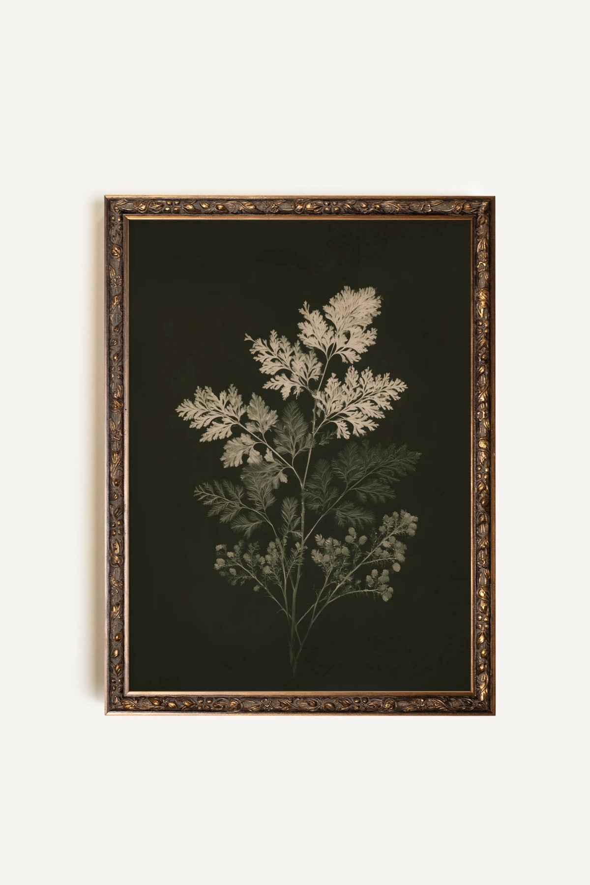 HERBES DES BOIS I, Artwork on rigid canvas, framed Vintage Bronze