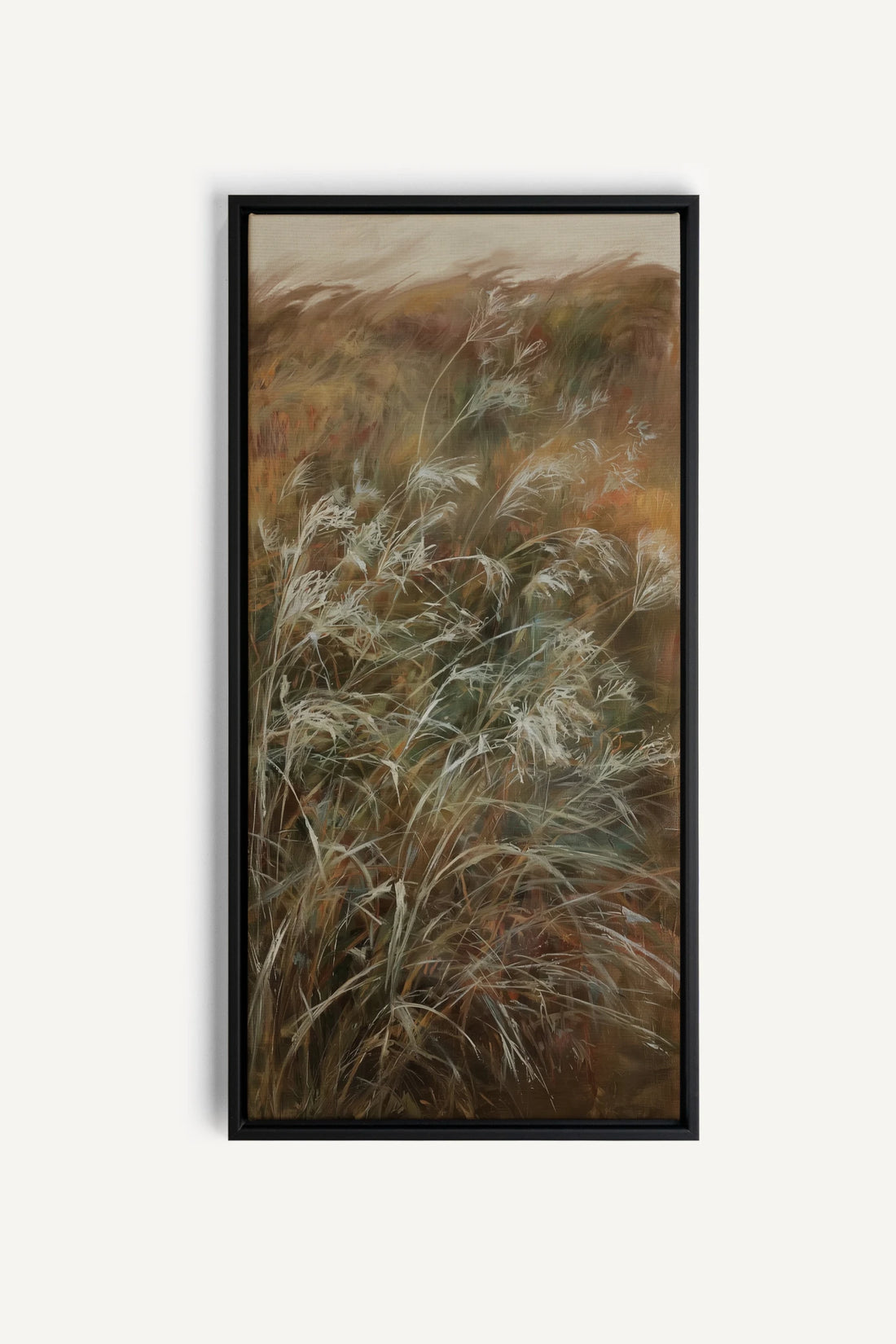 WILD GRASSES, Artwork on stretched canvas, Black frame