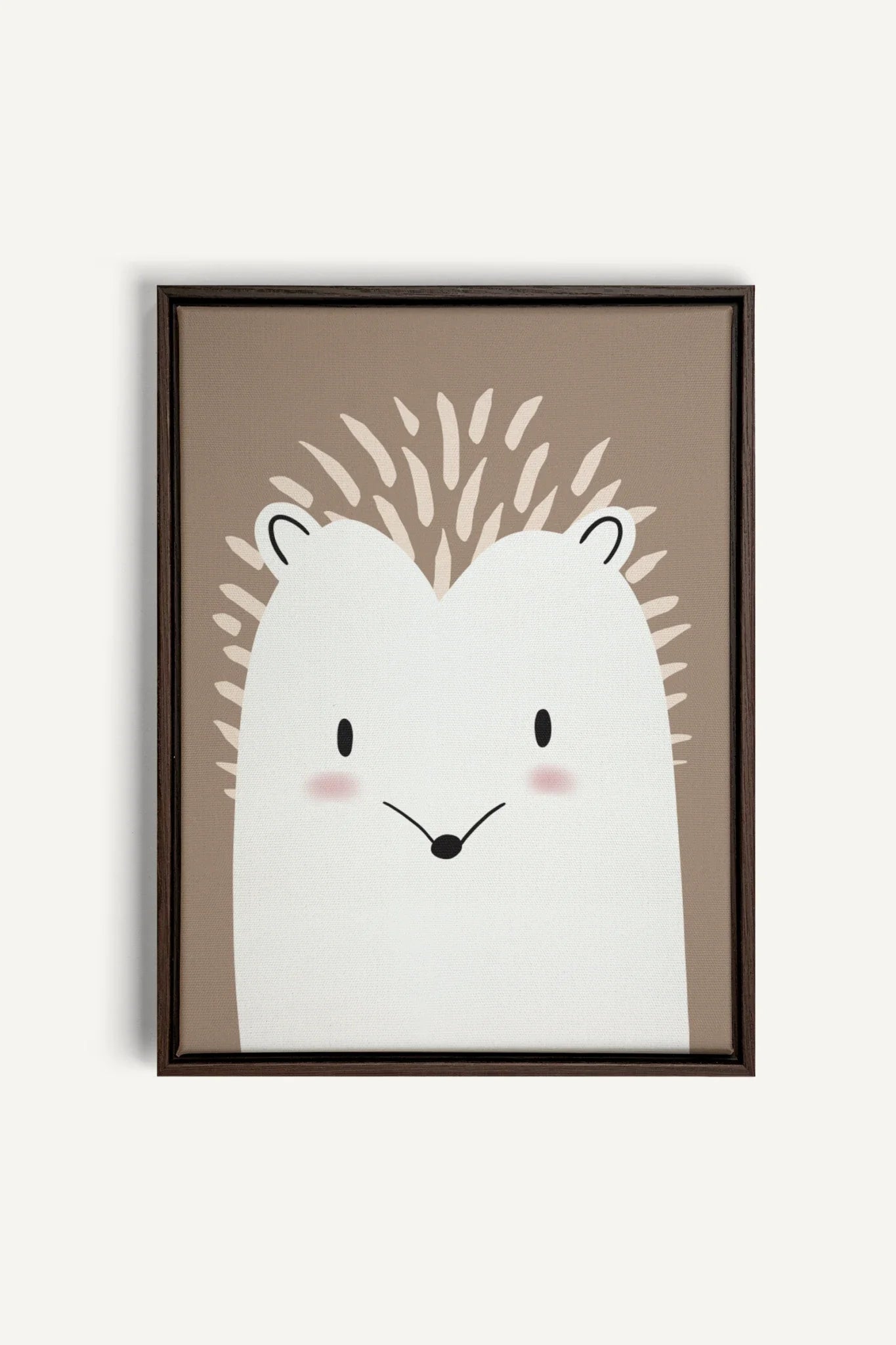 OLEKA CANVAS - HÉRISSON, Oeuvre sur toile étirée, encadré Brun Noyer