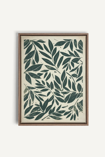 OLEKA CANVAS - HERITAGE GREENERY, Oeuvre sur toile étirée, encadré Brun Chêne