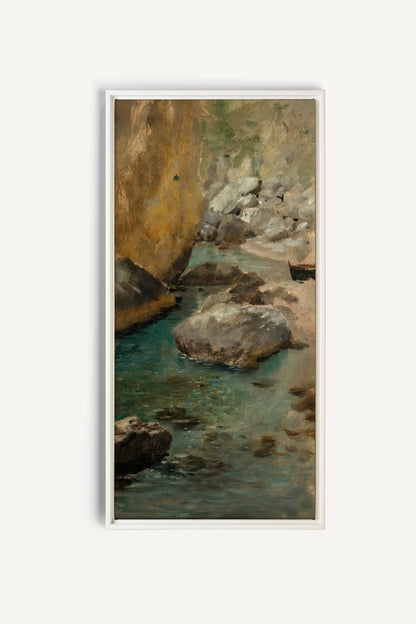 HIDDEN COVE, Work on stretched canvas, framed White
