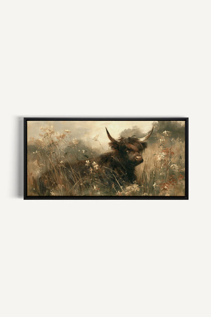 HIGHLAND BLOOM, Oeuvre sur toile étirée, encadré Noir