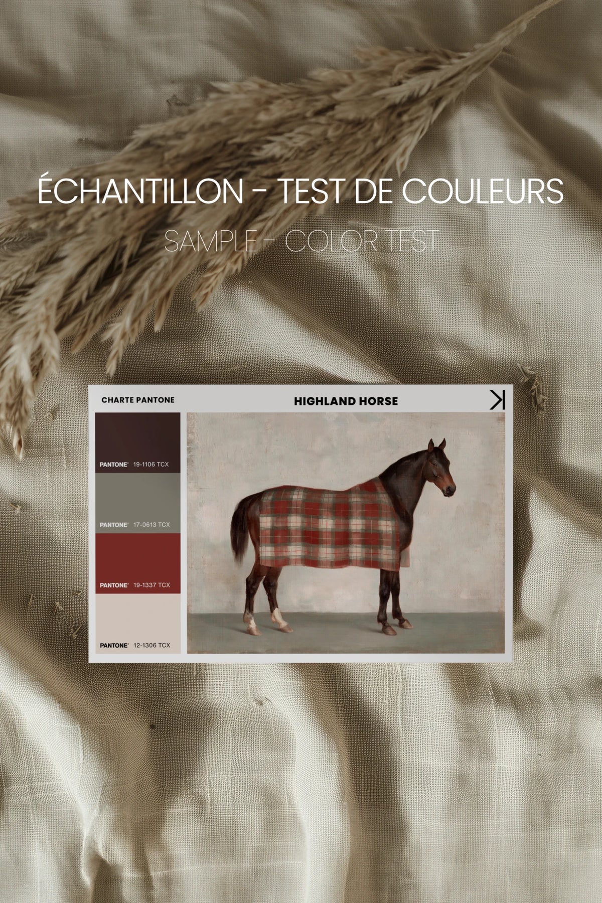 HIGHLAND HORSE, Oeuvre sur toile rigide, encadré Vintage Bronze