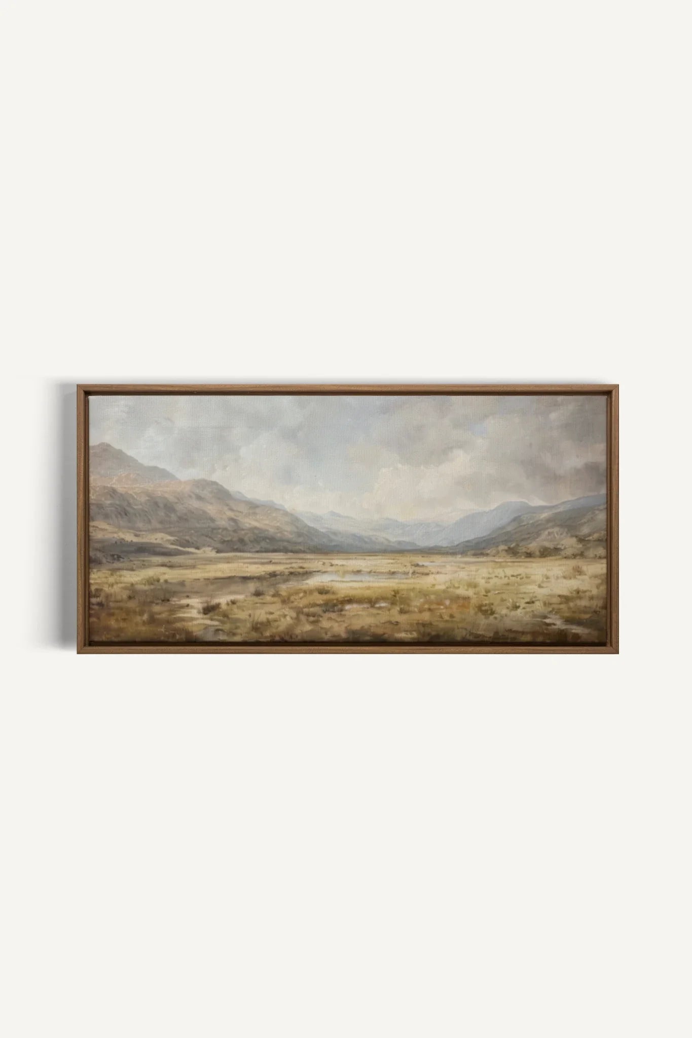 OLEKA CANVAS - Highland Mist, Oeuvre sur toile étirée, encadré Brun Chêne