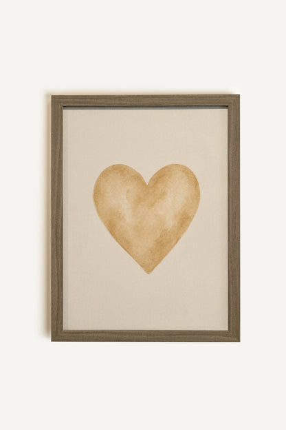 HONEY HEART, Painting on rigid canvas, framed in brown oak