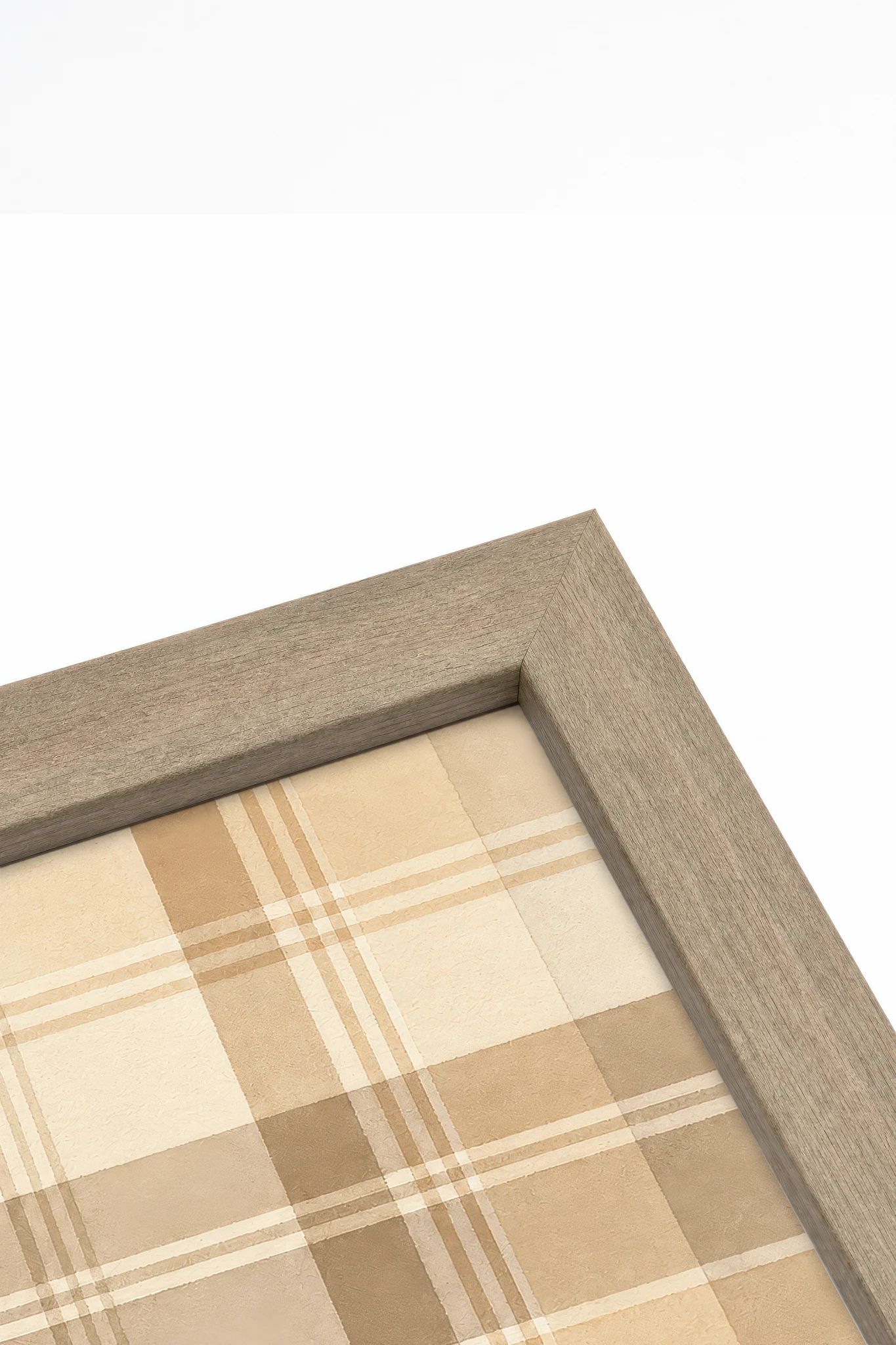 HONEY PLAID, Work on canvas, oak brown frame