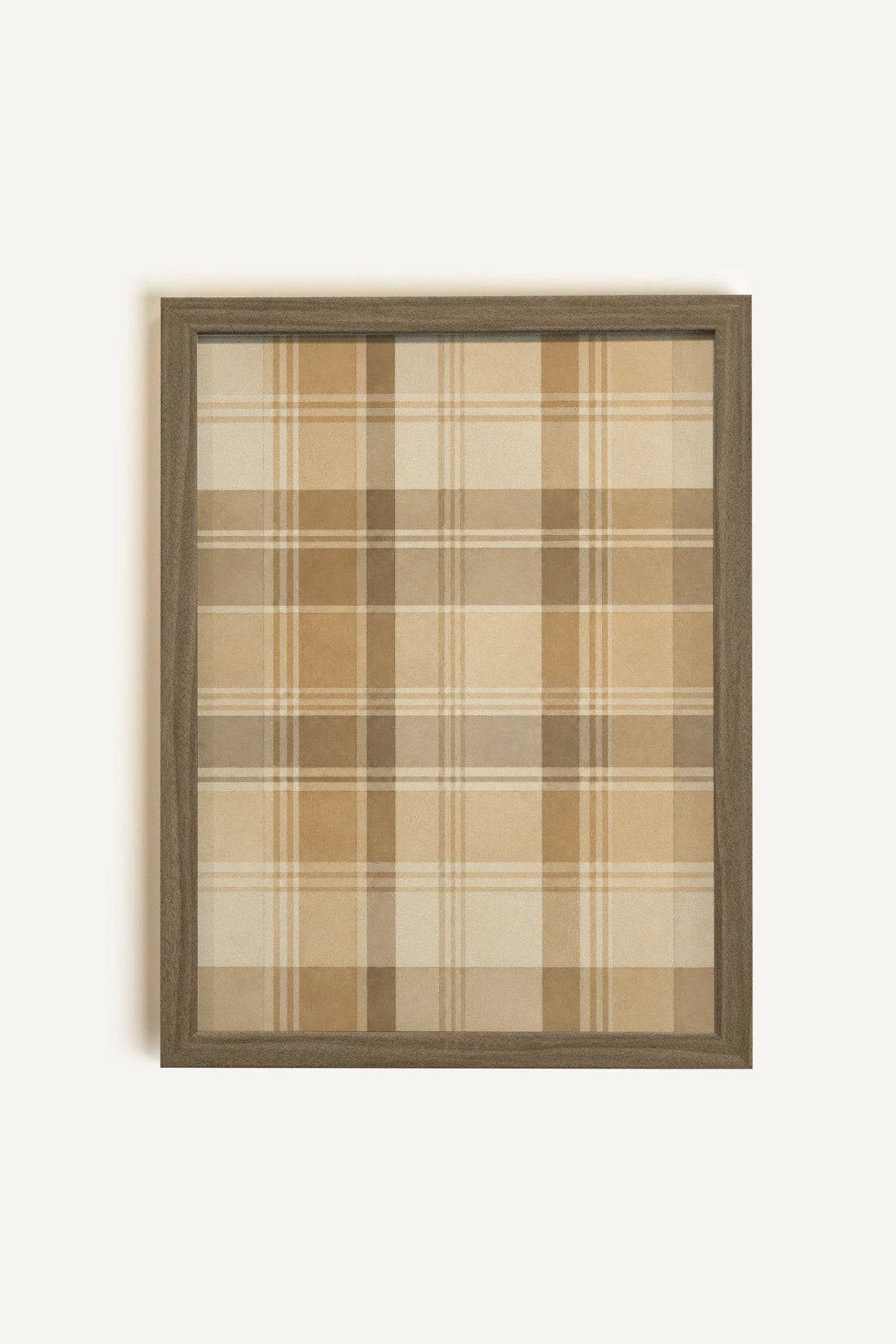 HONEY PLAID, Oeuvre sur toile rigide, encadré brun chêne