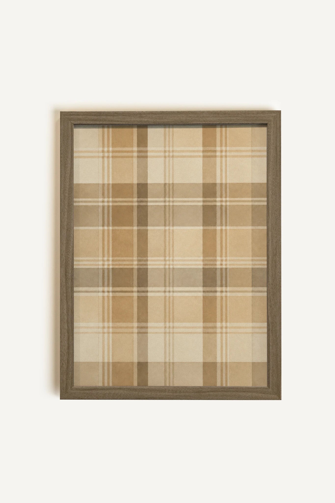 HONEY PLAID, Work on canvas, oak brown frame