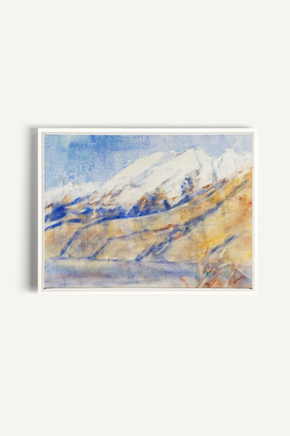 HORIZON CRISTALLIN, Oeuvre sur toile étirée, encadré Blanc