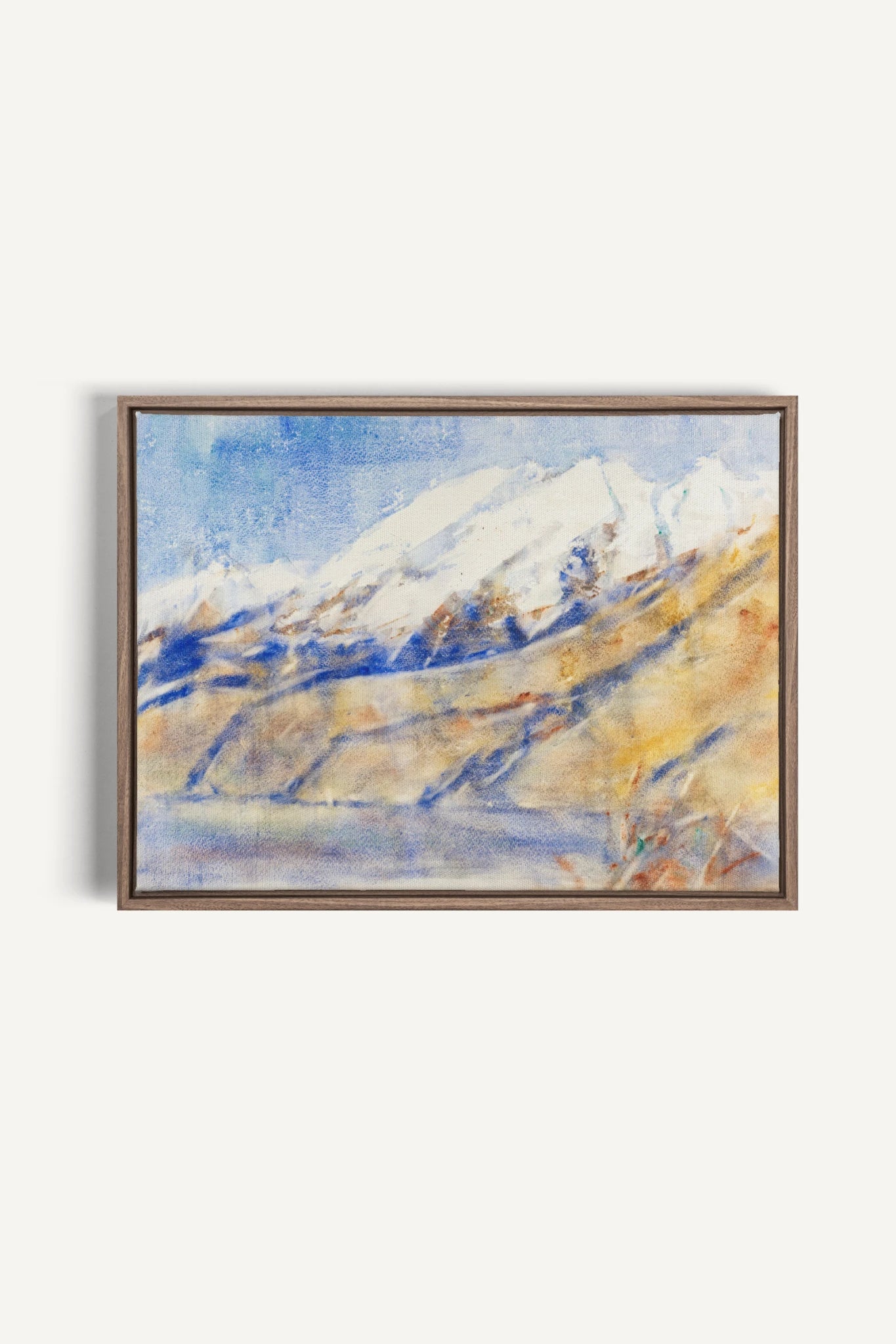 HORIZON CRISTALLIN, Oeuvre sur toile étirée, encadré Brun Chêne