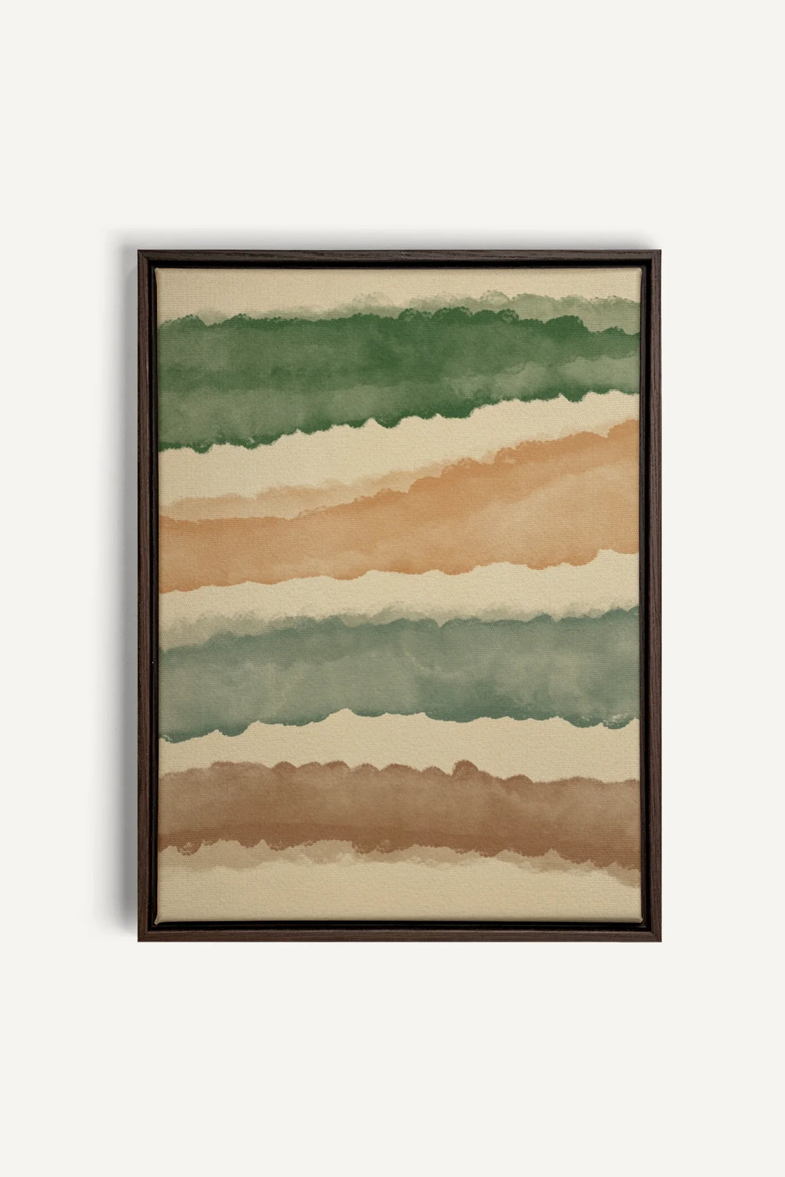 OLEKA CANVAS - HORIZON VÉGÉTAL, Oeuvre sur toile étirée, encadré Brun Noyer