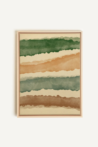 OLEKA CANVAS - HORIZON VÉGÉTAL, Oeuvre sur toile étirée, encadré Naturel Clair