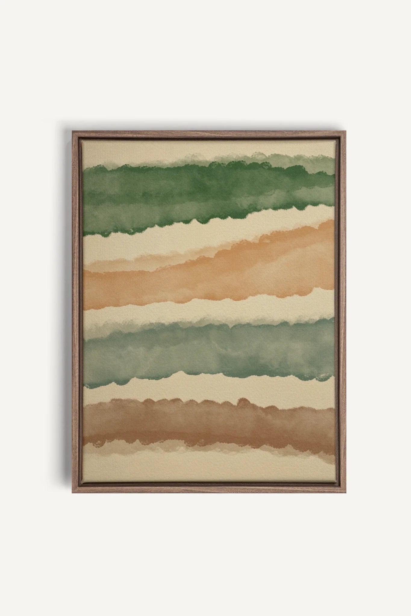 OLEKA CANVAS - HORIZON VÉGÉTAL, Oeuvre sur toile étirée, encadré Brun Chêne