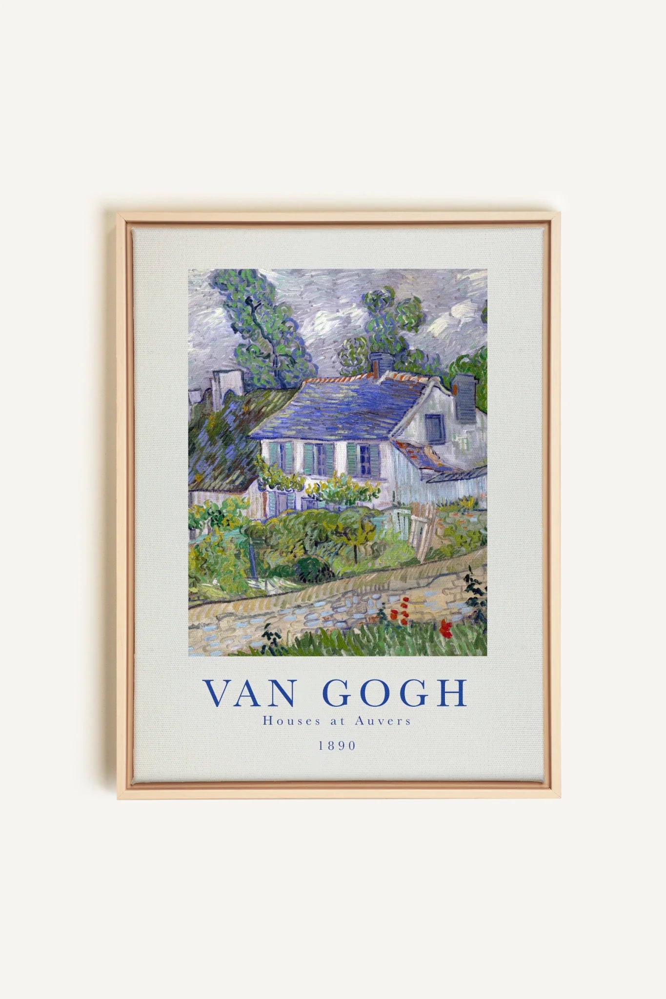 OLEKA CANVAS - HOUSES AT AUVERS, Oeuvre sur toile étirée, encadré Naturel Clair