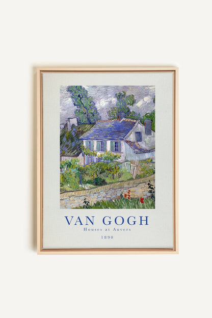 OLEKA CANVAS - HOUSES AT AUVERS, Oeuvre sur toile étirée, encadré Naturel Clair