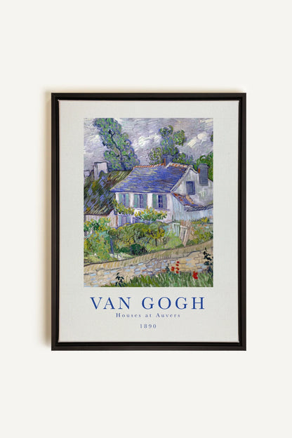 OLEKA CANVAS - HOUSES AT AUVERS, Oeuvre sur toile étirée, encadré Noir