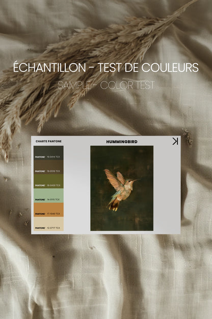 Hummingbird, Oeuvre sur toile rigide, encadré Vintage Bronze