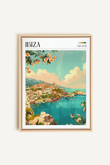 OLEKA CANVAS - Ibiza, Oeuvre sur toile étirée, encadré Naturel Clair