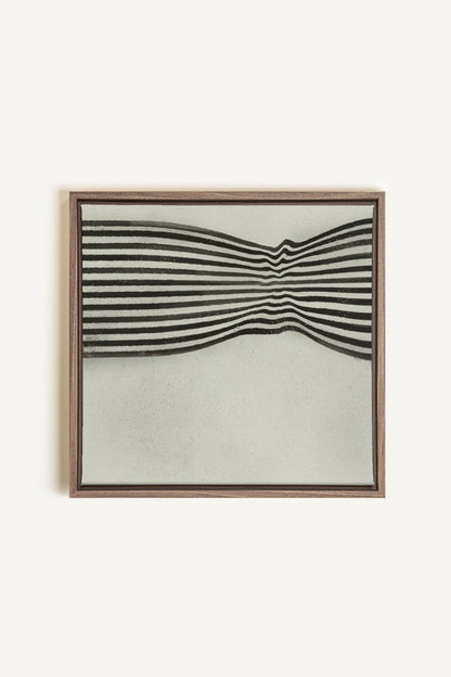 OLEKA CANVAS - INFINITE STRIPES, Oeuvre sur toile étirée, encadré Brun Chêne